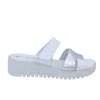 Eric Michael Women's Darien Slide Sandal In White/silver In Multi