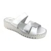 Eric Michael Women's Darien Slide Sandal In White/silver In Multi