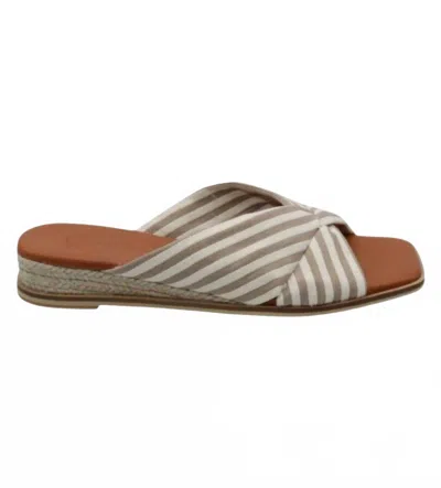 Eric Michael Women's Ebony Stripe Sandal In Taupe In Multi