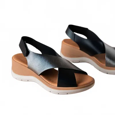 Eric Michael Women's Elena Sandal In Black/pewter In Multi