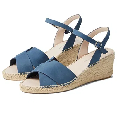 Eric Michael Women's  Leigh Sandals Blue Wedge Heel Espadrille Zogg2148