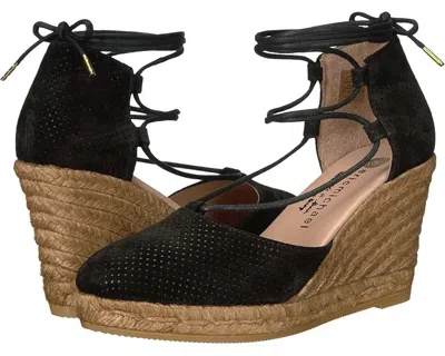 Eric Michael Women's  Sam Espadrille Black Wedge Heel Sandals Hawk2114