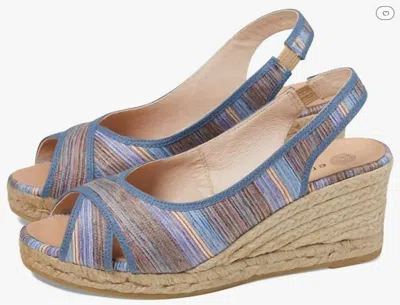 Eric Michael Women Fran Sandal In Blue Mix In Multi