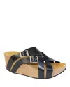 Eric Michael Women's Joan Wedge Sandal In Black In Black