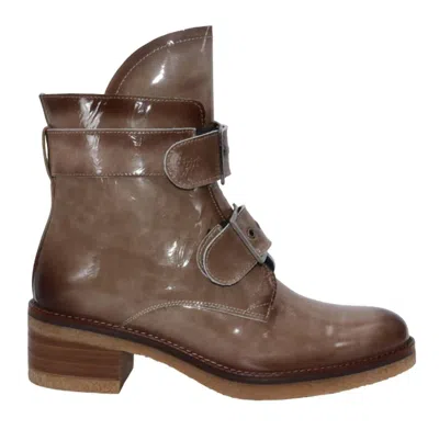 Eric Michael Women's Justina Patent Leather Boot In Taupe In Brown