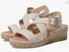 Eric Michael Lago Womens Suede Espadrille Wedge Sandals In White
