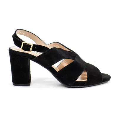 Eric Michael Women's Lark Slingback Dress Sandal In Kid Suede In Black