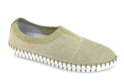 Eric Michael Women's Lucy Stretch Sneakers In Gold In Beige