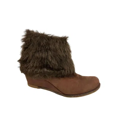 Eric Michael Women's Marina Faux Fur Leather Ankle Boots In Brown In Multi