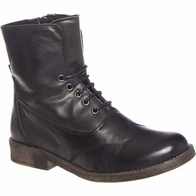 Eric Michael Women's Riley Leather Lace Up Zip Combat Dress Boots In Black In Multi