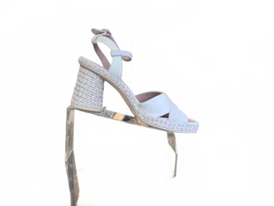 Eric Michael Women's Sophie Espadrille Barrel Heel In White In Blue