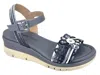 Eric Michael Women's Vivian Sandal In Blue/grey In Blue