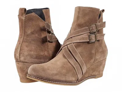Eric Michael Women's Wayne Queen Wedge Bootie In Taupe In Gray