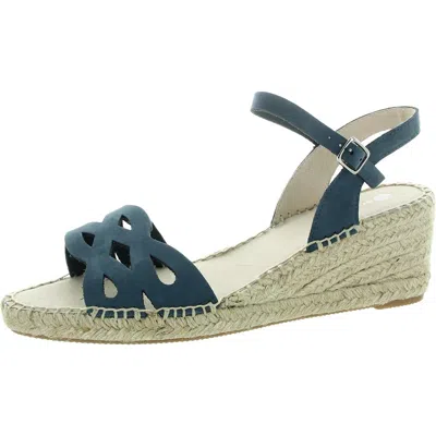 Eric Michael Womens Buckle Nubuck Espadrilles In Blue