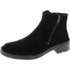 Eric Michael Womens Faux Suede Round Toe Ankle Boots In Black