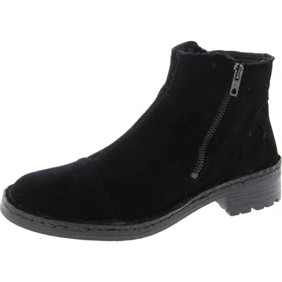 Eric Michael Womens Faux Suede Round Toe Ankle Boots In Black