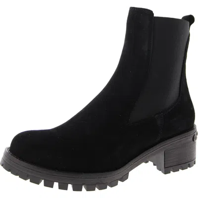 Eric Michael Womens Leather Pull On Chelsea Boots In Black