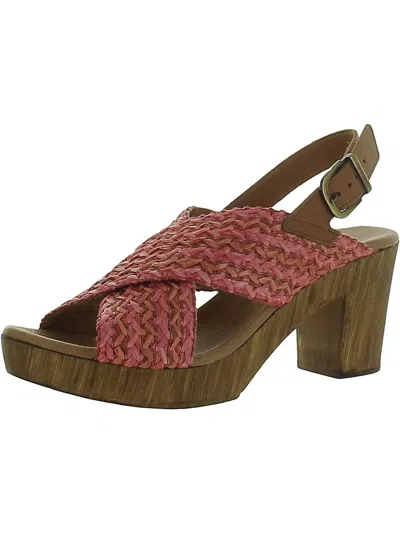 Eric Michael Womens Leather Woven Heels In Pink