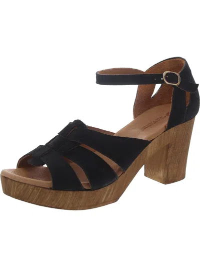 Eric Michael Womens Suede Cut-out Ankle Strap In Black