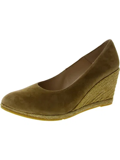 Eric Michael Womens Suede Espadrille Wedge Heels In Beige