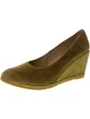 Eric Michael Womens Suede Espadrille Wedge Heels In Green