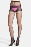 Erica M. 'i Heart U' Fishnet Tights