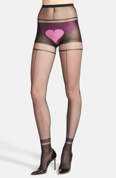 Erica M. 'i Heart U' Fishnet Tights