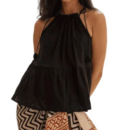 Erica Wilson Bali Halter Top In Black