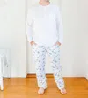 Erica Wilson Long Pajama Set In Save The Whales In Multi