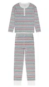Erica Wilson Women's Long Pajama Set In Stroll In Multi