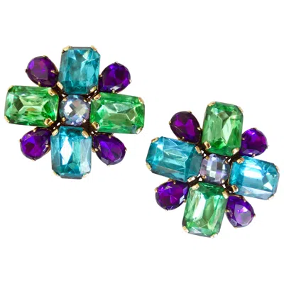 Pre-owned Erickson Beamon 1980s Rhinestone Brooch In Blue