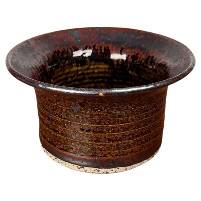 Pre-owned Erik Askholm Mid-century Modern Danish Studio Pottery Bowl By , 1960s In Black