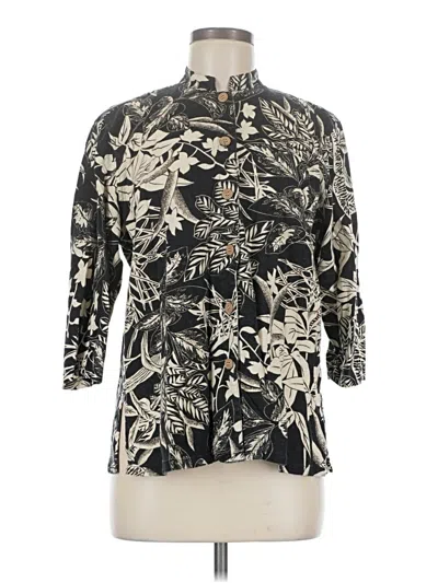 Pre-owned Erika 3/4 Sleeve Blouse In Black