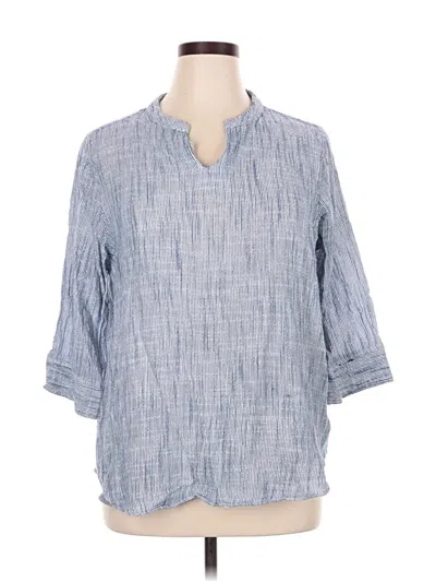 Pre-owned Erika 3/4 Sleeve Blouse In Blue