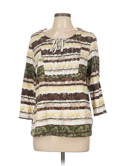 Pre-owned Erika 3/4 Sleeve Blouse In Brown