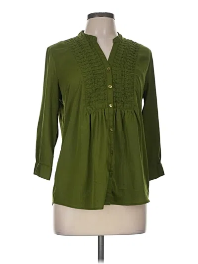 Pre-owned Erika 3/4 Sleeve Blouse In Green