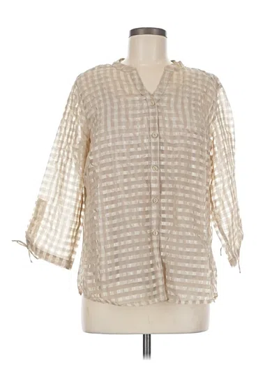 Pre-owned Erika 3/4 Sleeve Blouse In White