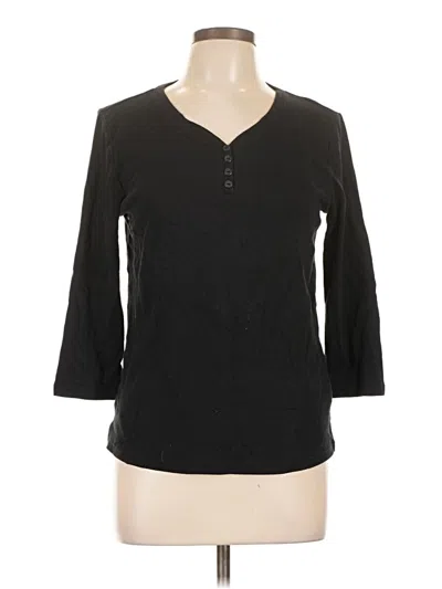 Pre-owned Erika 3/4 Sleeve Top Black V-neck Tops
