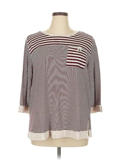 Pre-owned Erika 3/4 Sleeve Top Burgundy Boatneck Tops
