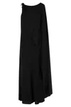 Erika Cavallini Asymmetrical Black Maxi Dress In Black