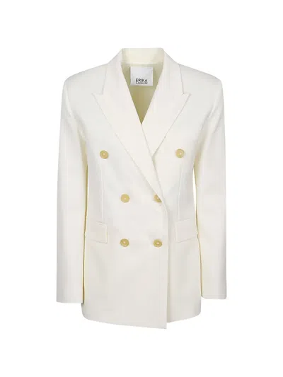 Erika Cavallini Wool Twill Alberta Jacket In White