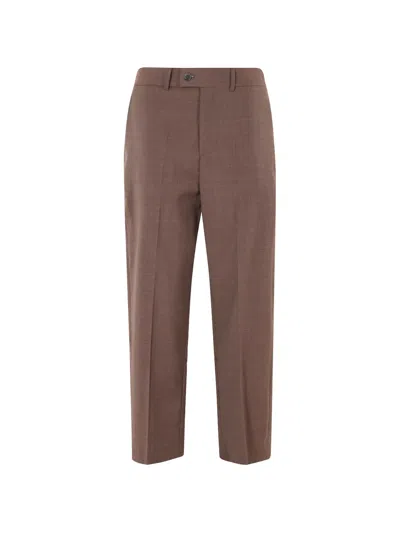 Erika Cavallini Alfio Pressed-crease Tailored Trousers In Brown