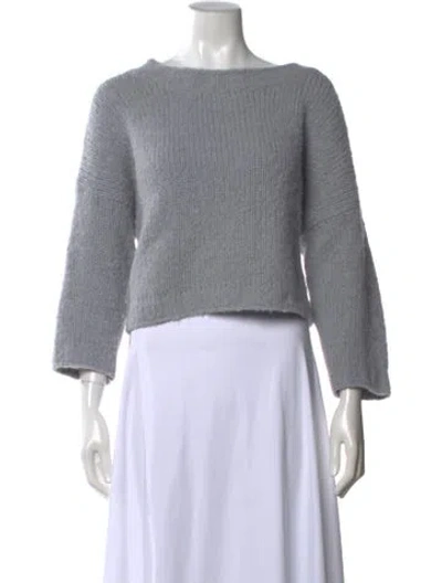 Pre-owned Erika Cavallini Alpaca Bateau Neckline Sweater In Grey