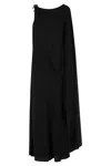 Erika Cavallini Asymmetrical Black Maxi Dress In Black