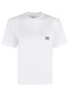 Erika Cavallini Printed Cotton T-shirt In Ri Bianco Ricamo