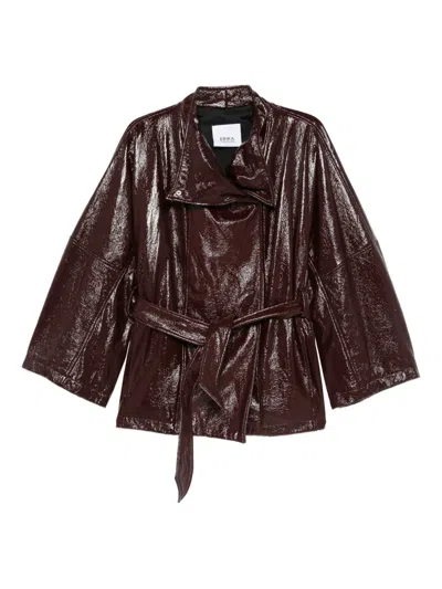 Erika Cavallini Belted Jacket In Brown