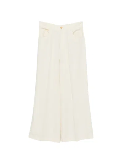Erika Cavallini Belt-loop Pressed-crease Palazzo Pants In White