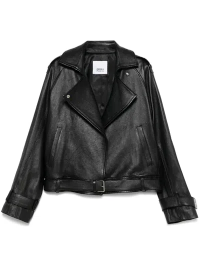 Erika Cavallini Bianca Biker Jacket In Black