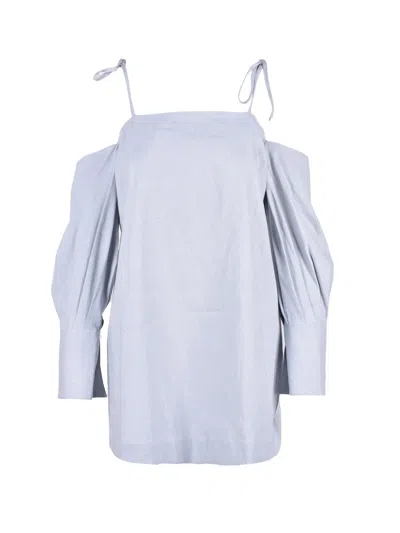 Erika Cavallini Blue Linen Viscose Dress