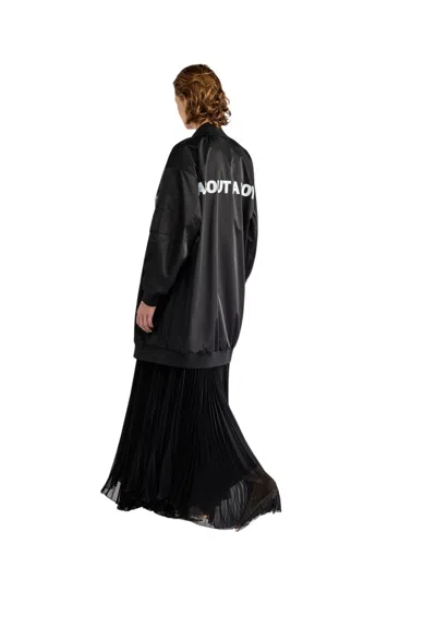 Erika Cavallini Bomber Woman  Logo On The Back In Black